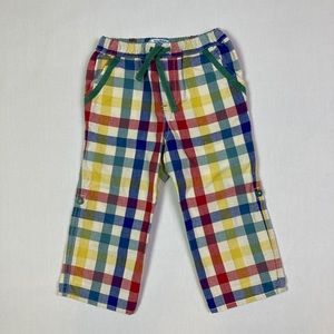Mini Boden Baby Boy Plaid Roll-up Pants